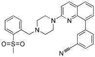 3-(2-(4-[2-(METHYLSULFONYL)BENZYL]PIPERAZIN-1-YL)QUINOLIN-8-YL)BENZONITRILE 结构式