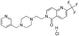 6-(2-[4-(PYRIDIN-3-YLMETHYL)PIPERAZIN-1-YL]ETHYL)-2-(TRIFLUOROMETHYL)-1,6-NAPHTHYRIDIN-5(6H)-ONE HYDROCHLORIDE 结构式