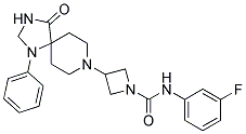 N-(3-FLUOROPHENYL)-3-(4-OXO-1-PHENYL-1,3,8-TRIAZASPIRO[4.5]DEC-8-YL)AZETIDINE-1-CARBOXAMIDE 结构式