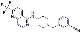 3-[(4-([2-(TRIFLUOROMETHYL)-1,6-NAPHTHYRIDIN-5-YL]AMINO)PIPERIDIN-1-YL)METHYL]BENZONITRILE 结构式