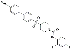 4-[(4'-CYANOBIPHENYL-4-YL)SULFONYL]-N-(2,4-DIFLUOROPHENYL)PIPERIDINE-1-CARBOXAMIDE 结构式