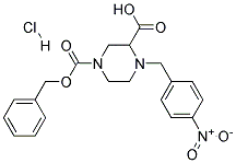 4-(4-Nitro-benzyl)-piperazine-1,3-dicarboxylic acid 1-benzyl ester hydrochloride 结构式