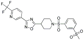 5-[5-(1-([3-(METHYLSULFONYL)PHENYL]SULFONYL)PIPERIDIN-4-YL)-1,2,4-OXADIAZOL-3-YL]-2-(TRIFLUOROMETHYL)PYRIDINE 结构式