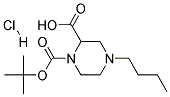 4-Butyl-piperazine-1,2-dicarboxylic acid 1-tert-butyl ester hydrochloride 结构式