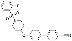 4'-((1-[(2-FLUOROPHENYL)SULFONYL]PIPERIDIN-4-YL)OXY)BIPHENYL-4-CARBONITRILE 结构式