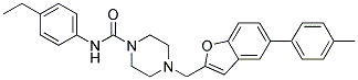 N-(4-ETHYLPHENYL)-4-([5-(4-METHYLPHENYL)-1-BENZOFURAN-2-YL]METHYL)PIPERAZINE-1-CARBOXAMIDE 结构式