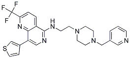 N-(2-[4-(PYRIDIN-3-YLMETHYL)PIPERAZIN-1-YL]ETHYL)-8-(3-THIENYL)-2-(TRIFLUOROMETHYL)-1,6-NAPHTHYRIDIN-5-AMINE 结构式