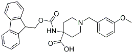 4-(((9H-Fluoren-9-yl)methoxy)carbonylamino)-1-(3-methoxybenzyl)piperidine-4-carboxylic acid 结构式