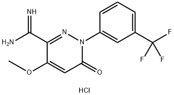 IMINO(4-METHOXY-6-OXO-1-[3-(TRIFLUOROMETHYL)PHENYL]-1,6-DIHYDRO-3-PYRIDAZINYL)METHANAMINIUM CHLORIDE 结构式