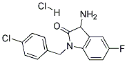 3-AMINO-1-(4-CHLORO-BENZYL)-5-FLUORO-1,3-DIHYDRO-INDOL-2-ONE HYDROCHLORIDE 结构式