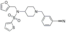 N-[1-(3-CYANOBENZYL)PIPERIDIN-4-YL]-N-(2-FURYLMETHYL)THIOPHENE-2-SULFONAMIDE 结构式