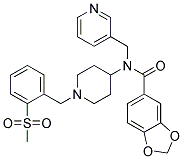 N-(1-[2-(Methylsulfonyl)benzyl]piperidin-4-yl)-N-(pyridin-3-ylmethyl)-1,3-benzodioxole-5-carboxamide 结构式