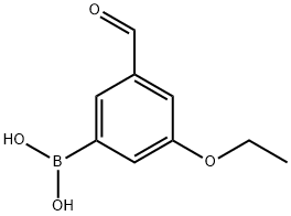 3-乙氧基-5-甲酰基苯硼酸 结构式