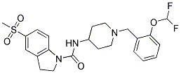 N-(1-[2-(DIFLUOROMETHOXY)BENZYL]PIPERIDIN-4-YL)-5-(METHYLSULFONYL)INDOLINE-1-CARBOXAMIDE 结构式