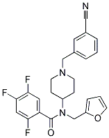 N-[1-(3-CYANOBENZYL)PIPERIDIN-4-YL]-2,4,5-TRIFLUORO-N-(2-FURYLMETHYL)BENZAMIDE 结构式