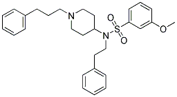 3-METHOXY-N-(2-PHENYLETHYL)-N-[1-(3-PHENYLPROPYL)PIPERIDIN-4-YL]BENZENESULFONAMIDE 结构式