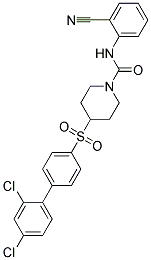 N-(2-CYANOPHENYL)-4-[(2',4'-DICHLOROBIPHENYL-4-YL)SULFONYL]PIPERIDINE-1-CARBOXAMIDE 结构式