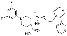 4-(((9H-FLUOREN-9-YL)METHOXY)CARBONYLAMINO)-1-(3,5-DIFLUOROPHENYL)PIPERIDINE-4-CARBOXYLIC ACID 结构式