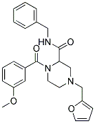 N-BENZYL-4-(2-FURYLMETHYL)-1-(3-METHOXYBENZOYL)PIPERAZINE-2-CARBOXAMIDE 结构式