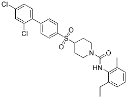 4-[(2',4'-DICHLOROBIPHENYL-4-YL)SULFONYL]-N-(2-ETHYL-6-METHYLPHENYL)PIPERIDINE-1-CARBOXAMIDE 结构式