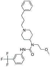 N-(2-METHOXYETHYL)-N-[1-(3-PHENYLPROPYL)PIPERIDIN-4-YL]-N'-[3-(TRIFLUOROMETHYL)PHENYL]UREA 结构式