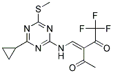 3-({[4-CYCLOPROPYL-6-(METHYLTHIO)-1,3,5-TRIAZIN-2-YL]AMINO}METHYLIDENE)-1,1 ,1-TRIFLUOROPENTANE-2,4-DIONE 结构式