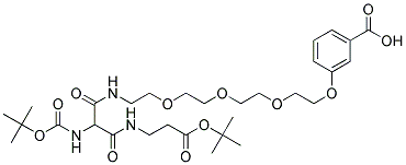 3-[14-(N-BOC-AMINO)-21,21-DIMETHYL-13,15,19-TRIOXO-3,6,9,20-TETRAOXA-12,16-DIAZADOCOSYLOXY]BENZOIC ACID 结构式