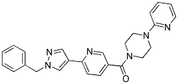 [6-(1-BENZYL-1H-PYRAZOL-4-YL)-PYRIDIN-3-YL]-(4-PYRIDIN-2-YL-PIPERAZIN-1-YL)-METHANONE 结构式