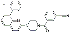 3-((4-[8-(2-FLUOROPHENYL)QUINOLIN-2-YL]PIPERAZIN-1-YL)CARBONYL)BENZONITRILE 结构式