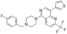 5-[4-(4-FLUOROBENZYL)PIPERAZIN-1-YL]-8-(3-THIENYL)-2-(TRIFLUOROMETHYL)-1,6-NAPHTHYRIDINE 结构式