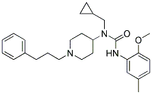 N-(CYCLOPROPYLMETHYL)-N'-(2-METHOXY-5-METHYLPHENYL)-N-[1-(3-PHENYLPROPYL)PIPERIDIN-4-YL]UREA 结构式