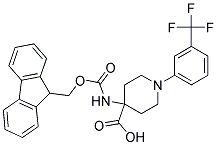 4-(((9H-FLUOREN-9-YL)METHOXY)CARBONYLAMINO)-1-(3-(TRIFLUOROMETHYL)PHENYL)PIPERIDINE-4-CARBOXYLIC ACID 结构式