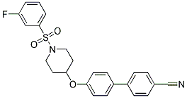 4'-((1-[(3-FLUOROPHENYL)SULFONYL]PIPERIDIN-4-YL)OXY)BIPHENYL-4-CARBONITRILE 结构式