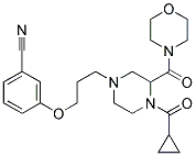 3-(3-[4-(CYCLOPROPYLCARBONYL)-3-(MORPHOLIN-4-YLCARBONYL)PIPERAZIN-1-YL]PROPOXY)BENZONITRILE 结构式
