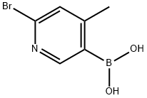 6-溴-4-甲基吡啶-3-硼酸 结构式
