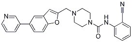 N-(2-CYANOPHENYL)-4-[(5-PYRIDIN-3-YL-1-BENZOFURAN-2-YL)METHYL]PIPERAZINE-1-CARBOXAMIDE 结构式