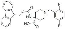 4-(((9H-FLUOREN-9-YL)METHOXY)CARBONYLAMINO)-1-(2,5-DIFLUOROBENZYL)PIPERIDINE-4-CARBOXYLIC ACID 结构式