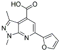 6-Furan-2-yl-1,3-dimethyl-1H-pyrazolo[3,4-b]pyridine-4-carboxylic acid 结构式