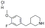 3-(3-氟-4-甲氧基苄基)哌啶盐酸盐 结构式