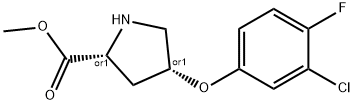 METHYL (2S,4S)-4-(3-CHLORO-4-FLUOROPHENOXY)-2-PYRROLIDINECARBOXYLATE 结构式