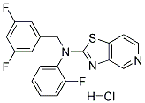 N-(3,5-DIFLUOROBENZYL)-N-(2-FLUOROPHENYL)[1,3]THIAZOLO[4,5-C]PYRIDIN-2-AMINE HYDROCHLORIDE 结构式