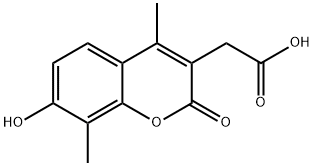 2-(7-羟基-4,8-二甲基-2-氧代-苯并吡喃-3-基)乙酸 结构式