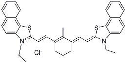 3-ETHYL-2-[(E)-2-(3-((E)-2-[3-ETHYLNAPHTHO[2,1-D][1,3]THIAZOL-2(3H)-YLIDENE]ETHYLIDENE)-2-METHYL-1-CYCLOHEXEN-1-YL)ETHENYL]NAPHTHO[2,1-D][1,3]THIAZOL-3-IUM CHLORIDE 结构式