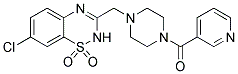 7-CHLORO-3-([4-(PYRIDIN-3-YLCARBONYL)PIPERAZIN-1-YL]METHYL)-2H-1,2,4-BENZOTHIADIAZINE 1,1-DIOXIDE 结构式