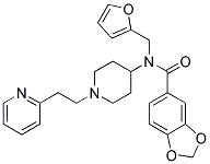 N-(2-FURYLMETHYL)-N-[1-(2-PYRIDIN-2-YLETHYL)PIPERIDIN-4-YL]-1,3-BENZODIOXOLE-5-CARBOXAMIDE 结构式