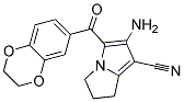 6-Amino-5-(2,3-dihydro-1,4-benzodioxin-6-ylcarbonyl)-2,3-dihydro-1H-pyrrolizine-7-carbonitrile 结构式