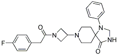 8-(1-[(4-FLUOROPHENYL)ACETYL]AZETIDIN-3-YL)-1-PHENYL-1,3,8-TRIAZASPIRO[4.5]DECAN-4-ONE 结构式