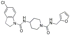5-CHLORO-N-(1-([(2-FURYLMETHYL)AMINO]CARBONYL)PIPERIDIN-4-YL)INDOLINE-1-CARBOXAMIDE 结构式