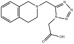 [5-(3,4-DIHYDROISOQUINOLIN-2(1H)-YLMETHYL)-1H-TETRAZOL-1-YL]ACETIC ACID 结构式