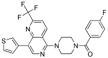 5-[4-(4-FLUOROBENZOYL)PIPERAZIN-1-YL]-8-(3-THIENYL)-2-(TRIFLUOROMETHYL)-1,6-NAPHTHYRIDINE 结构式